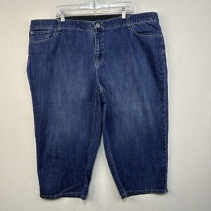 CJ Banks Denim Capri Jeans Womens 24W Elastic Waist Stretch Pockets